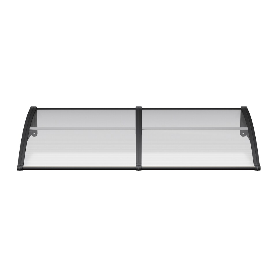 image 1 of Living and Home Awning Canopy for Window and Door with Drainage - 200cm W x 100cm D Dark Grey