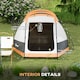 image 5 of Outsunny Tunnel Tent with Bedroom, Living Room and Porch for 3-4 Man, Green