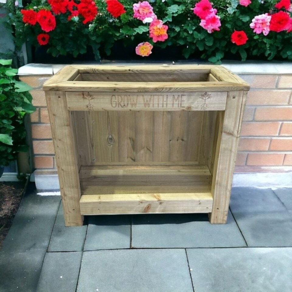 image 1 of Grow with Me Educational Garden Planter - Pressure Treated Wood - L70 x W62 x H35 cm Brown