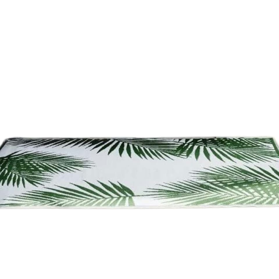 image 1 of Marco Paul Green Tropical Leaf Outdoor Rug Green | 180 x 120cm