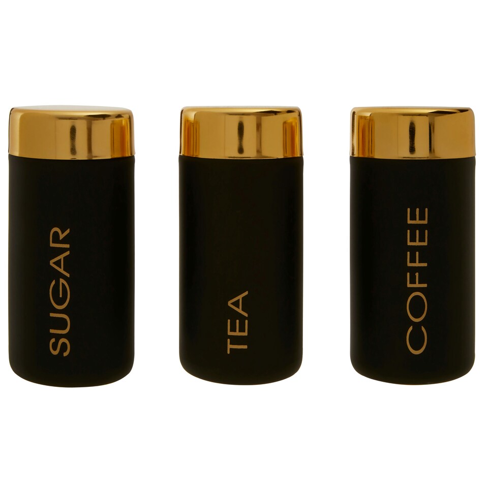 image 1 of Maison by Premier Liberty Set of 3 Black Canisters