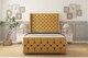 image 1 of Sloomy Luthor Mustard Plush Bed Frame With Mattress With 50"  Upholstered Wingback Headboard 4'6 Double
