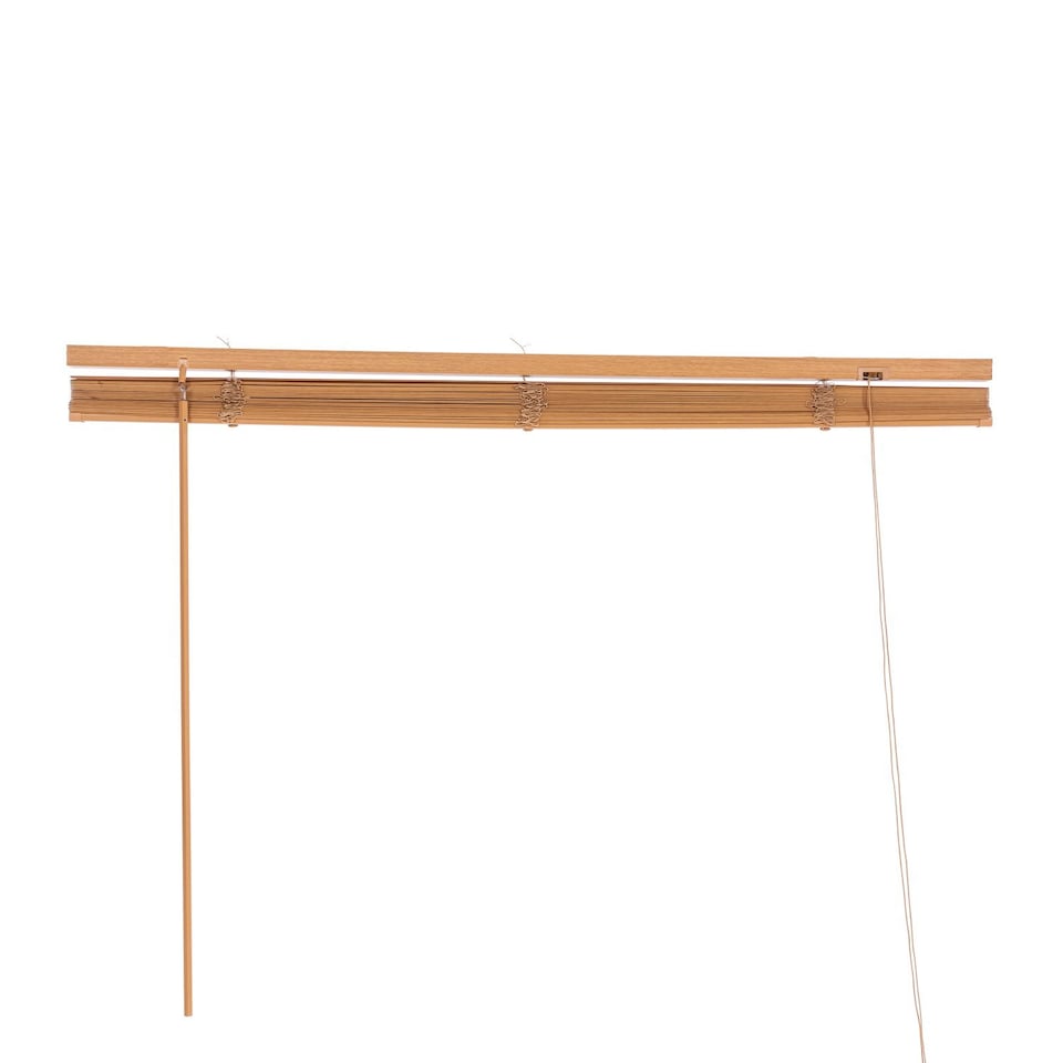 image 1 of 100 x 150cm PVC Teak Wood Effect Home Office Venetian Window Blinds with Fixings | Brown