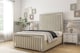 image 2 of Sloomy Boston Chrome Cream Plush Bed Frame With Mattress With 50" Upholstered Headboard 5' King