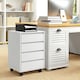 image 2 of HOMCOM Mobile Vertical Filing Cabinet with 4 Drawers for Home Office, White White