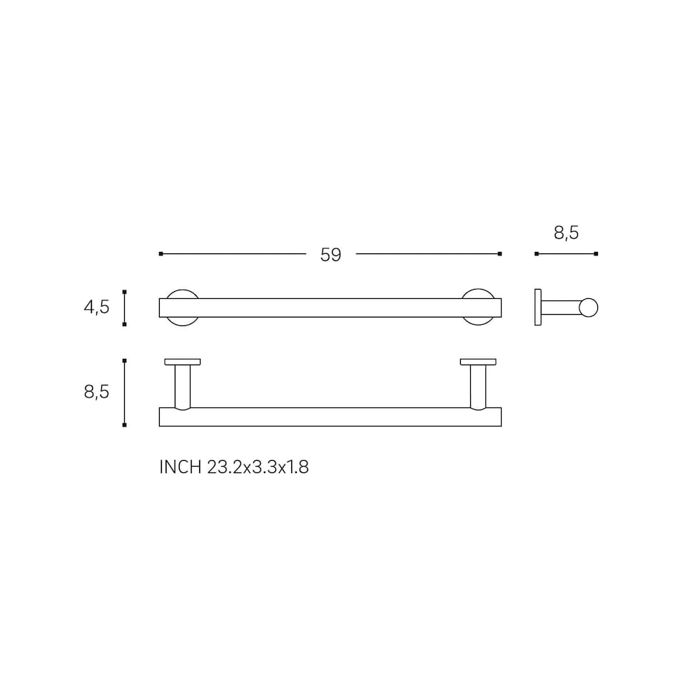 image 1 of Cosmic Wall Mounted Towel Rail Bar Design & Lightweight Silver for Bathroom