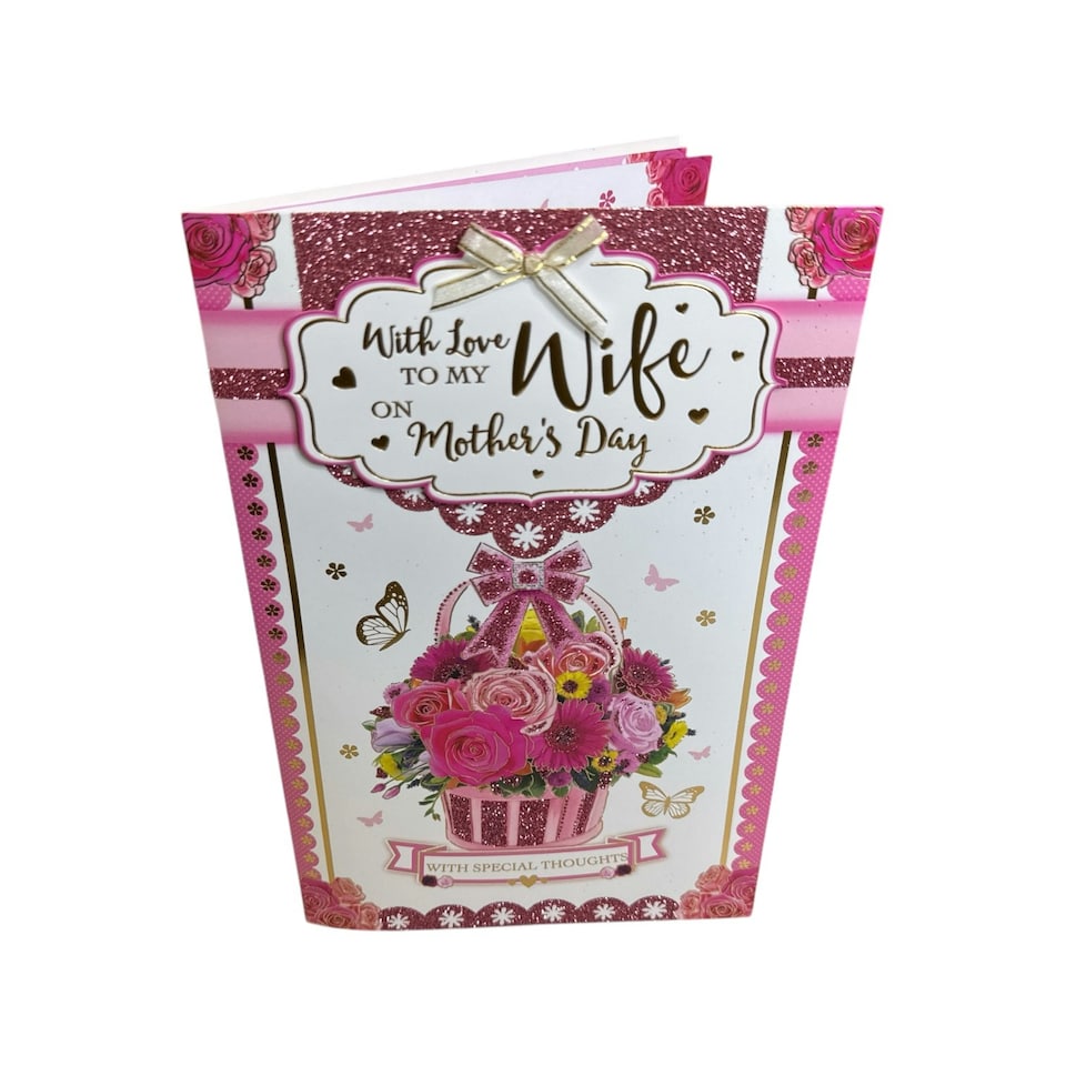 image 1 of To My Wife Traditional Flower Bouquet Mother's Day Boxed Card