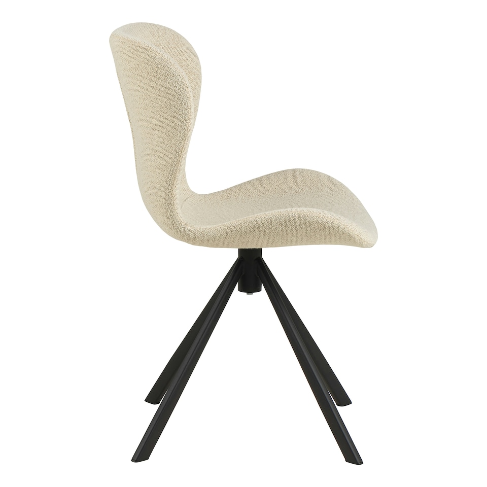 image 1 of Batilda Swivel Dining chairs in Cream Fabic Set of 2