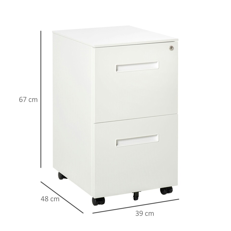 image 1 of Vinsetto Mobile Lockable File Cabinet w/ Adjustable Hanging File Folder