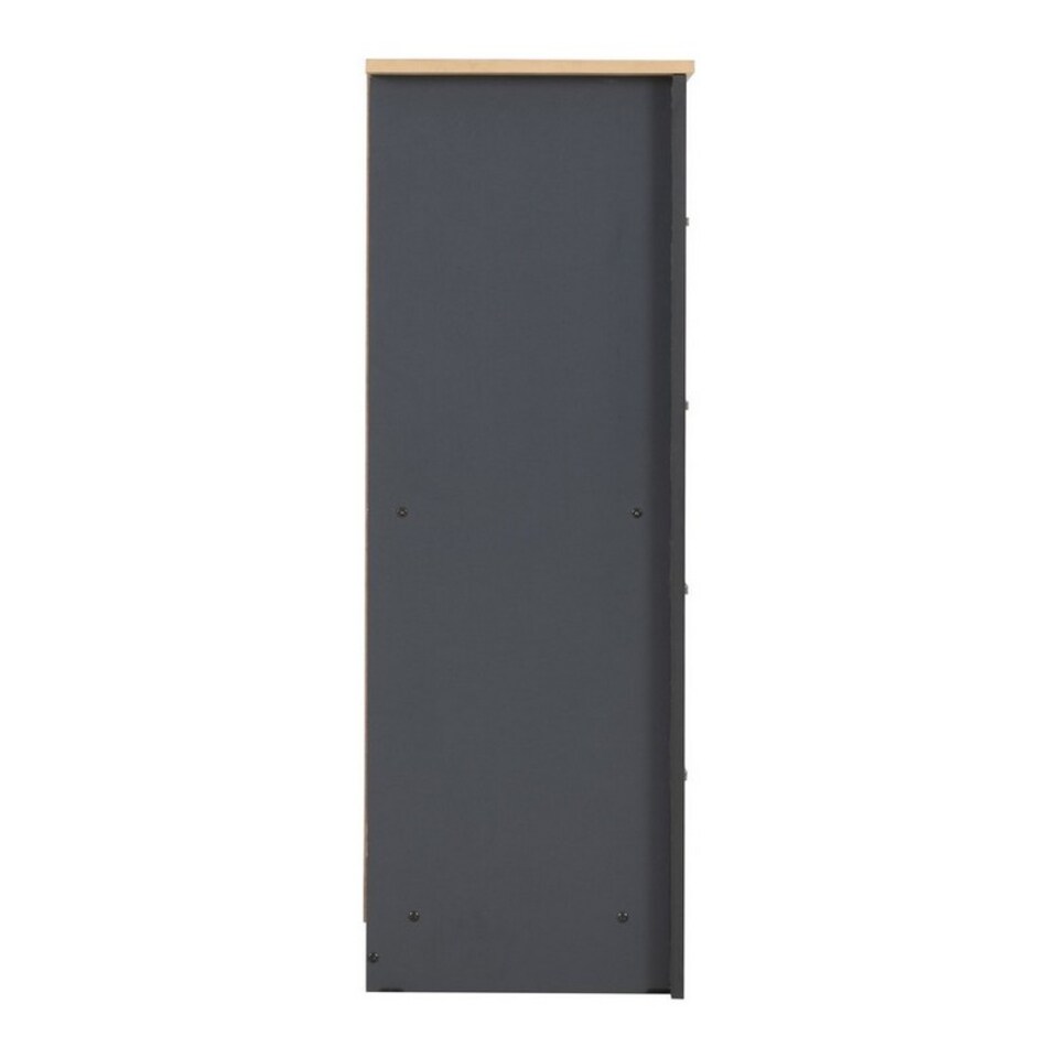 image 1 of Portland 4 Drawer Chest - L40 x W80 x H114 cm - Grey/Oak Effect