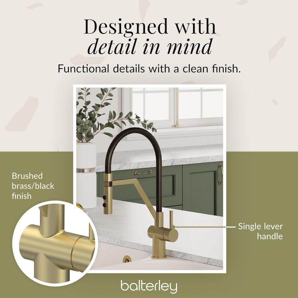 image 1 of Rana Kitchen Mono Mixer Tap Single Lever Brushed Brass | Copper | Brushed Brass | 1