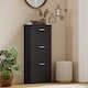 image 6 of HOMCOM Slim Shoe Storage Cabinet with 3 Flip Drawers for Entryway, Black | Black | Black
