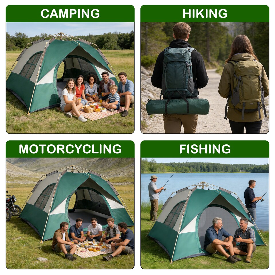image 1 of 4-6 Person Family Multicoloured Camping Tent
