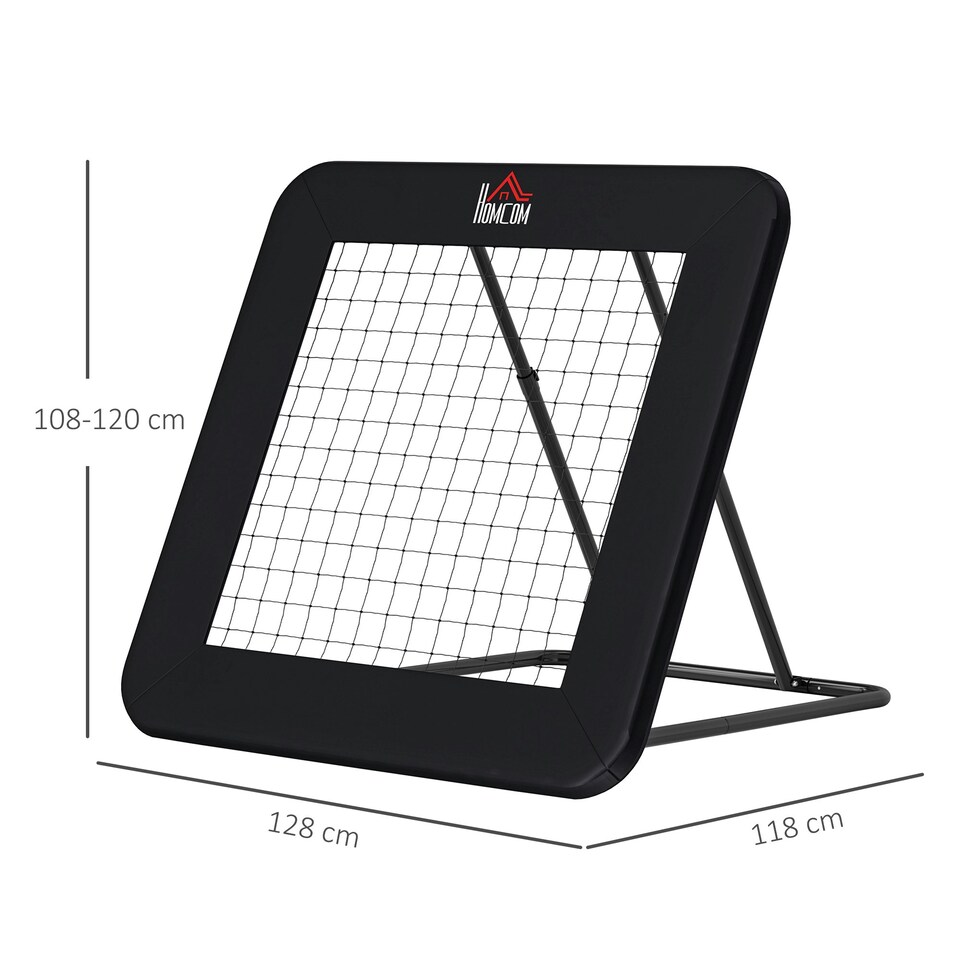 image 1 of HOMCOM Football Training Net, Target Goal W/ Adjustable Angles - Black