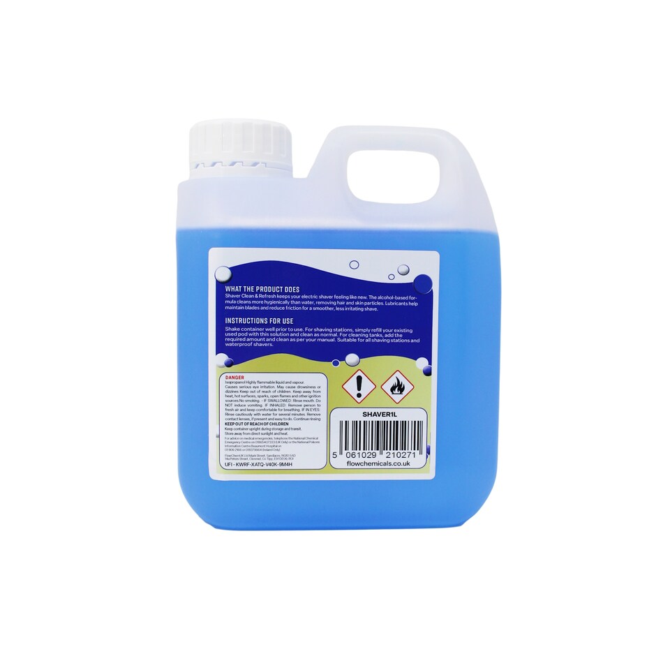 image 1 of Flow Ready To Use Lemon Shaver Clean & Refresh Solution 1L | Blue | 1 L | 1