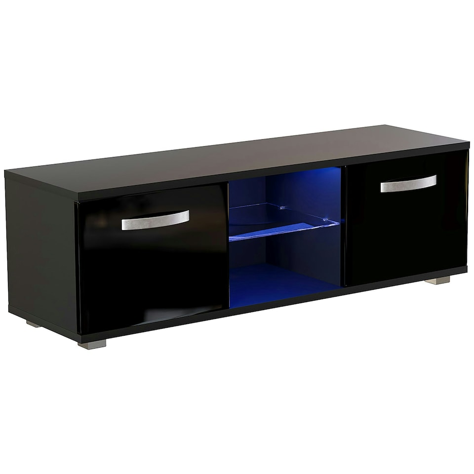 image 1 of Vida Designs Cosmo 2 Door LED TV Unit Entertainment Stand, 120cm, Black