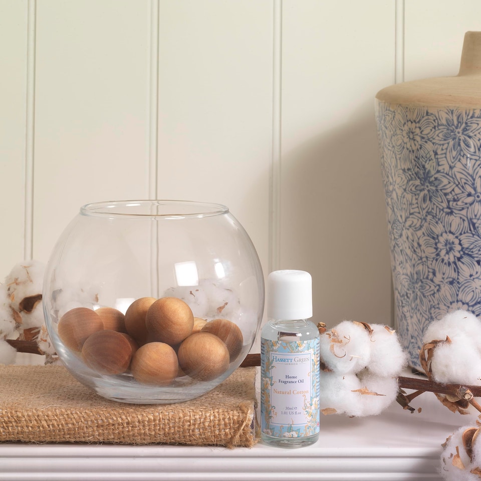 image 1 of Hassett Green London - Natural Cotton - Scented Wooden Balls Pack of 100 - Alternative to Pot Pourri, Diffusers, Sachets and Drawer Liners