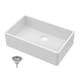 image 1 of 795mm - Single Bowl Fireclay Butler Kitchen Sink  -  Chrome Waste