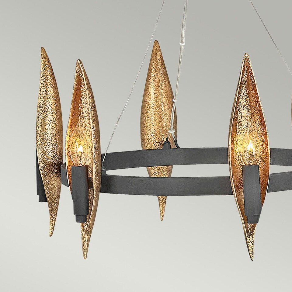 image 1 of Hinkley Willow Cylindrical Pendant Ceiling Light Carbon Black with Deluxe Gold