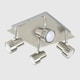 image 3 of ValueLights Touch Square Brushed Silver Spotlight and GU10 Spotlight LED 5W Warm White 3000K Bulb Chrome