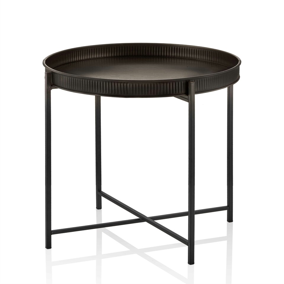 image 1 of Black Round Side Table