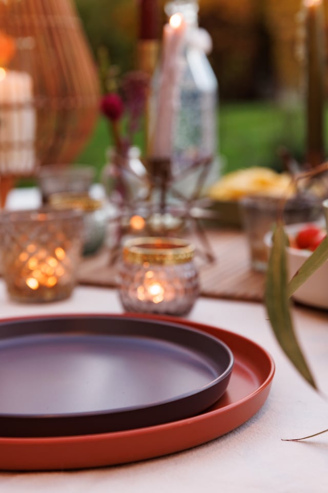 image 1 of Mikasa Summer Set of 4 Recycled Plastic 20cm Lipped Side Plates | Grey