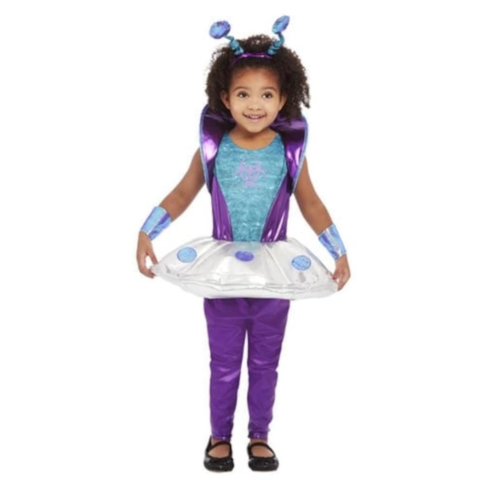 image 1 of Alien Purple Girls Fancy Dress Costume Toddler Age 3-4