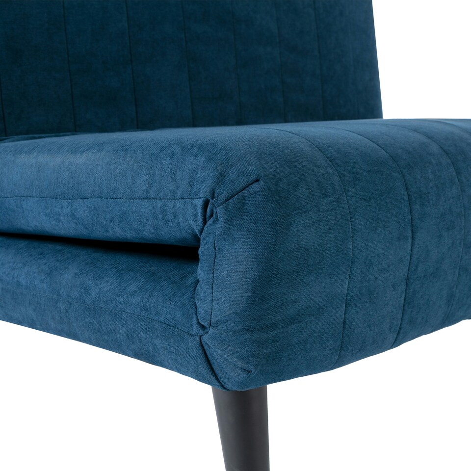 image 1 of Harper 2 Seater Folding Clic Clac Fabric Lounge Futon Sofa Bed (Blue)