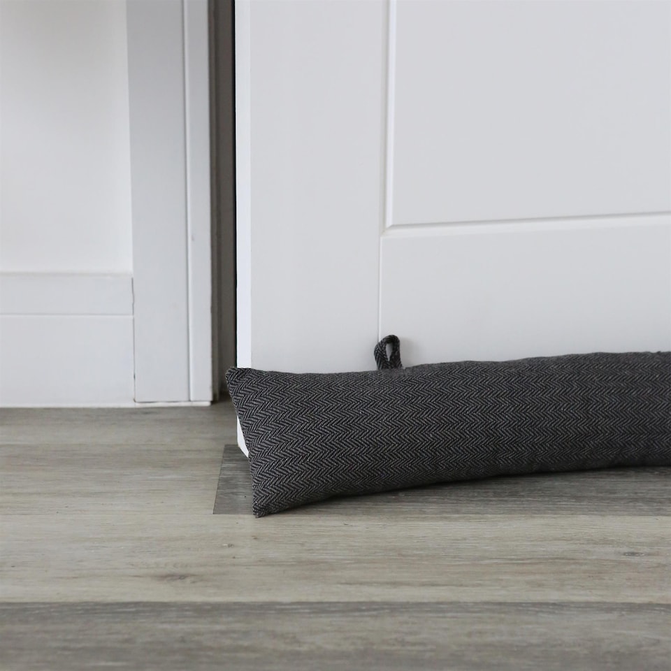 image 1 of Nicola Spring Herringbone Draught Excluder - 78.5cm - Grey