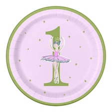 8 BLRN PINK/GD 1ST BIRTHDAY 9IN PLATE -  UNIQUE
