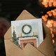 image 3 of Brick Fireplace Presents Tree Wreath Blank For Him Or Her Art Xmas Festive Christmas Card