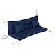 image 1 of Outsunny Outdoor Seat Cushions Back Cushion with 2 Pillows, Seat Pads | Blue | Dark Blue | Seat cushion: 150x50x10cm, Back cushion: 150x50x10cm, Pillow: 40x30x15cm