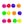 Pink, Yellow, Green, Purple, Blue, Orange