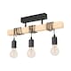 image 2 of EGLO Townshend Black/Natural Metal & Wood 3-Light Pendant - Industrial Style (D) 55cm