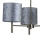 image 2 of Brea - Antique Brass 3 Light Fitting with Grey Crushed Velvet Shades Bronze | Grey