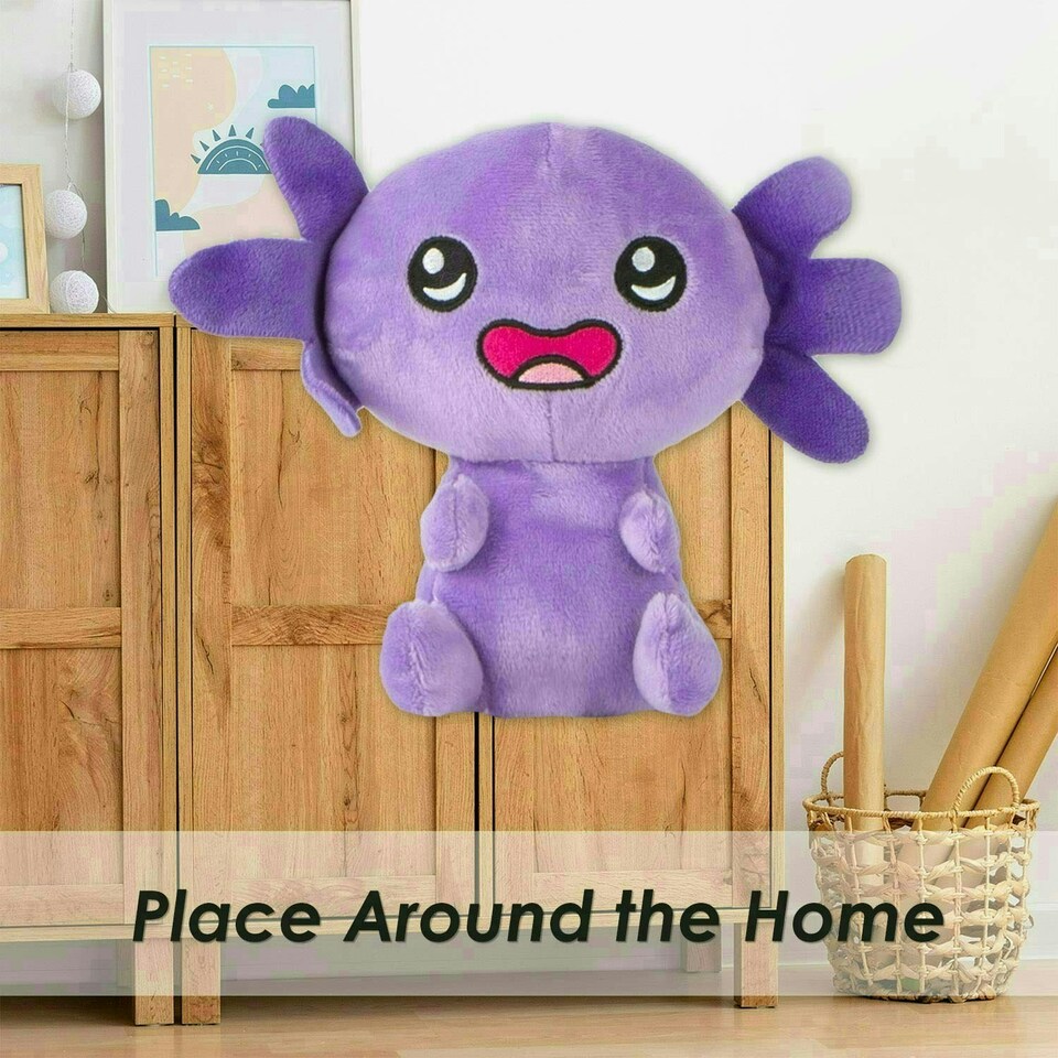 image 1 of Axolotl Soft Toy Cute Plushie Huggable Cuddly Stuffed Toy 18cm Purple