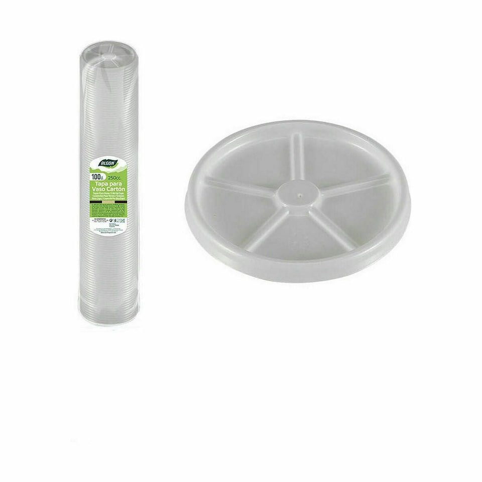 image 1 of Set of lids for glasses Algon Coffee 100 Pieces 250 ml (20 Units) N/A