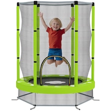 AIYAPLAY 4.6FT Kids Trampoline with Safety Enclosure Net | Green | Green