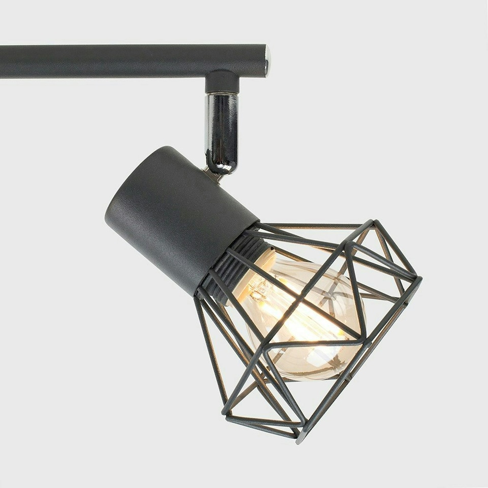 image 1 of ValueLights Angus Spotlight 4 Way Grey Ceiling Bar Spotlight