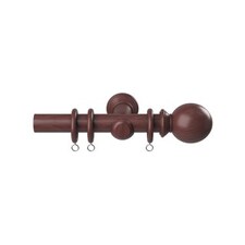 28mm Woodland Dark Oak Curtain Pole Set 160cm | Brown | Brown