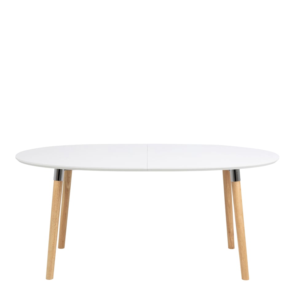 image 1 of Belina Oval Dining Table in White & Oak