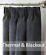 image 2 of Chenille Blackout Pencil Pleat Taped Top Curtains - 117cm x 229cm - Charcoal