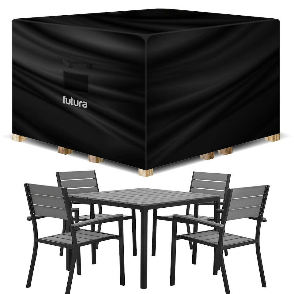 image 1 of Futura Square 150x150x75cm Waterproof Garden Furniture Cover 600D | Black | Black | 150x150x75cm | 1