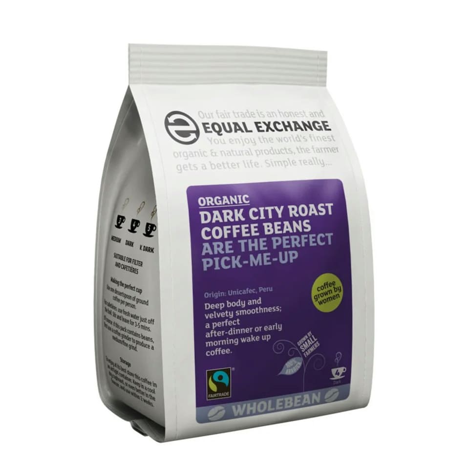 Organic Dark City Roast Coffee Beans 200g (Equal Exchange)