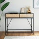 image 2 of VonHaus Dalton Console Table Chevron Design with Drawers | Black