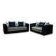 image 1 of BELLA 3+2 SEATER CRUSHED VELVET SOFA SET IN BLACK/SILVER