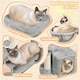 image 4 of Yaheetech 86.5 cm Plush Cover Cat Tree with Condo Light Grey