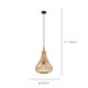 image 3 of EGLO Amsfield Caged Teardrop Rattan Single Pendant