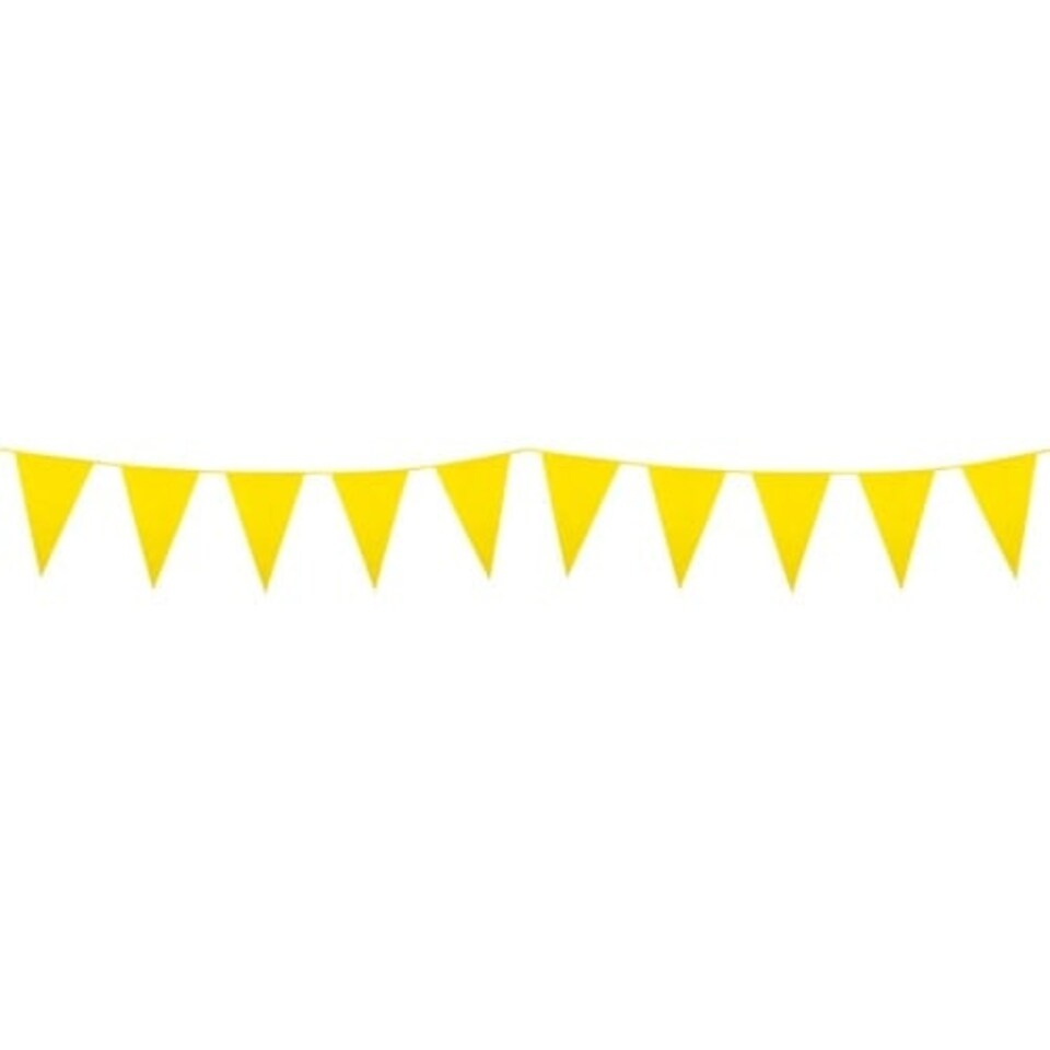 Yellow Plastic Pennant Bunting 10m