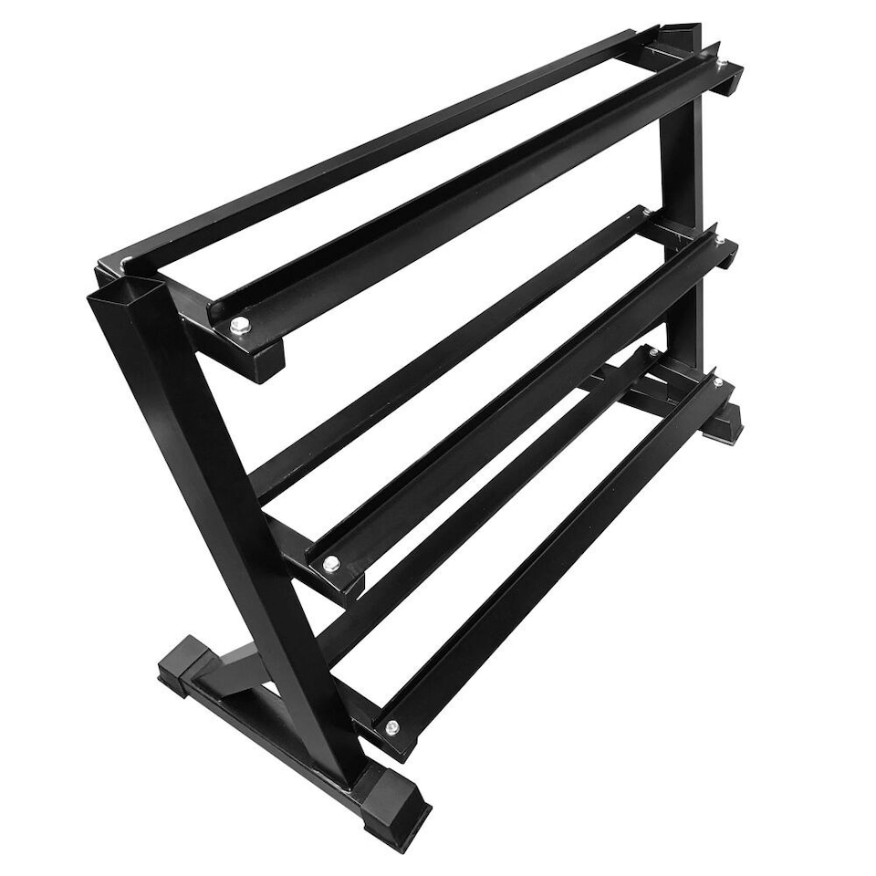 3-tier Black Heavy Duty Dumbbell Storage Rack